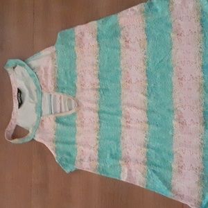CHICME Pastel Pink and Blue Tank Top Size Small